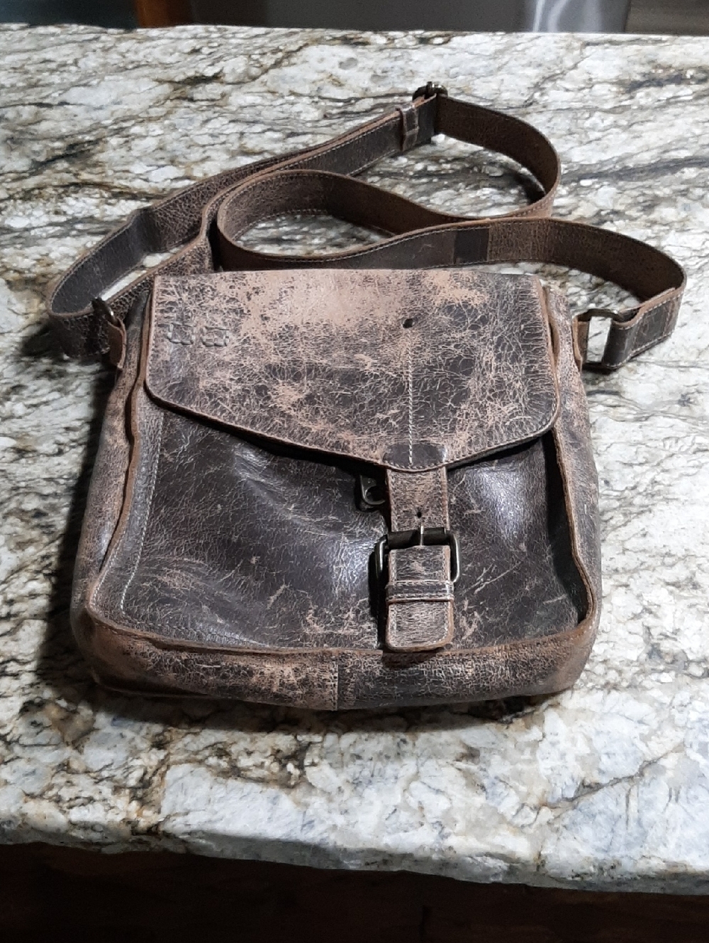 Bed Stu Leather Venice Beach Crossbody Bag Brown/Tan Rustic Retail $240